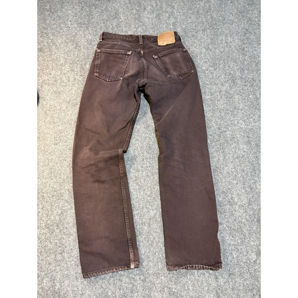 VTG Levis 501 Jeans Mens 30x30 Brown Denim Straight Leg Made USA Button Fly 90s - Picture 4 of 12